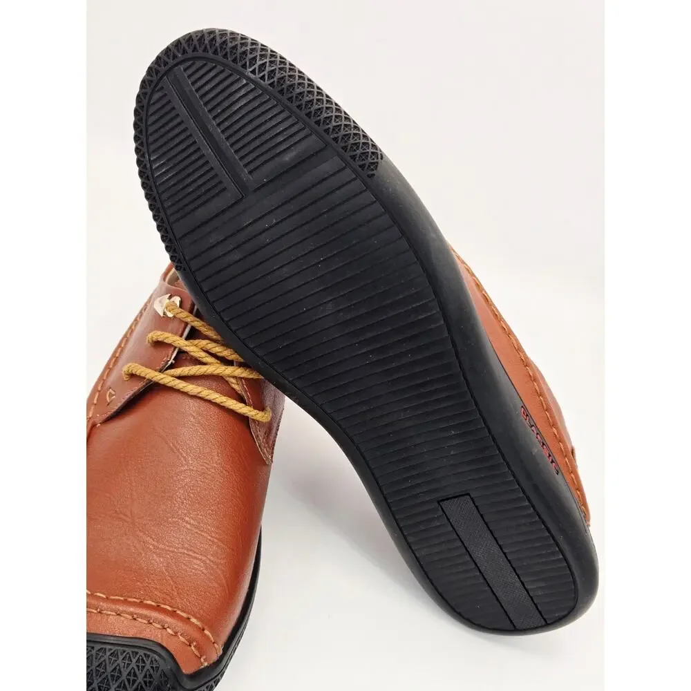 GSLMOLN Men’s Brown Leather Casual Dress Shoes Size US 9 Classic Lace-Up